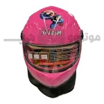 کلاه کاسکت بدون فک کودک برند KRM مدل glossy pink hero