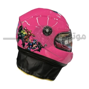 کلاه کاسکت بدون فک کودک برند KRM مدل glossy pink hero