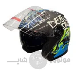کلاه کاسکت بدون فک برند DA1 مدلmatte black with graphic a