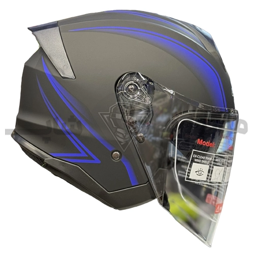 helmet-without-jaw-da1-408-black-matte-blue کلاه کاسکت بدون فک برند DA1 مدل 408 مشکی مات آبی