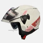 کلاه کاسکت بدون فک برند فلش مدل glossy pink white 34#k 852 - تصویر 2