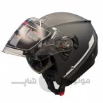 کلاه کاسکت بدون فک برند فلش مدل matt black gray 35#G 852