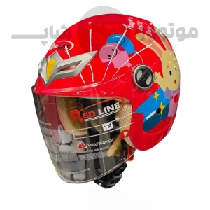 کلاه کاسکت بدون فک برند ردلاین مدل bright red rabbit 908-9