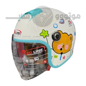 کلاه کاسکت بدون فک برند ردلاین مدل bright white little bear 910-3