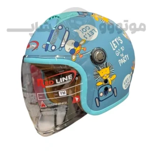 کلاه کاسکت بدون فک برند ردلاین مدل matte blue party 910-2