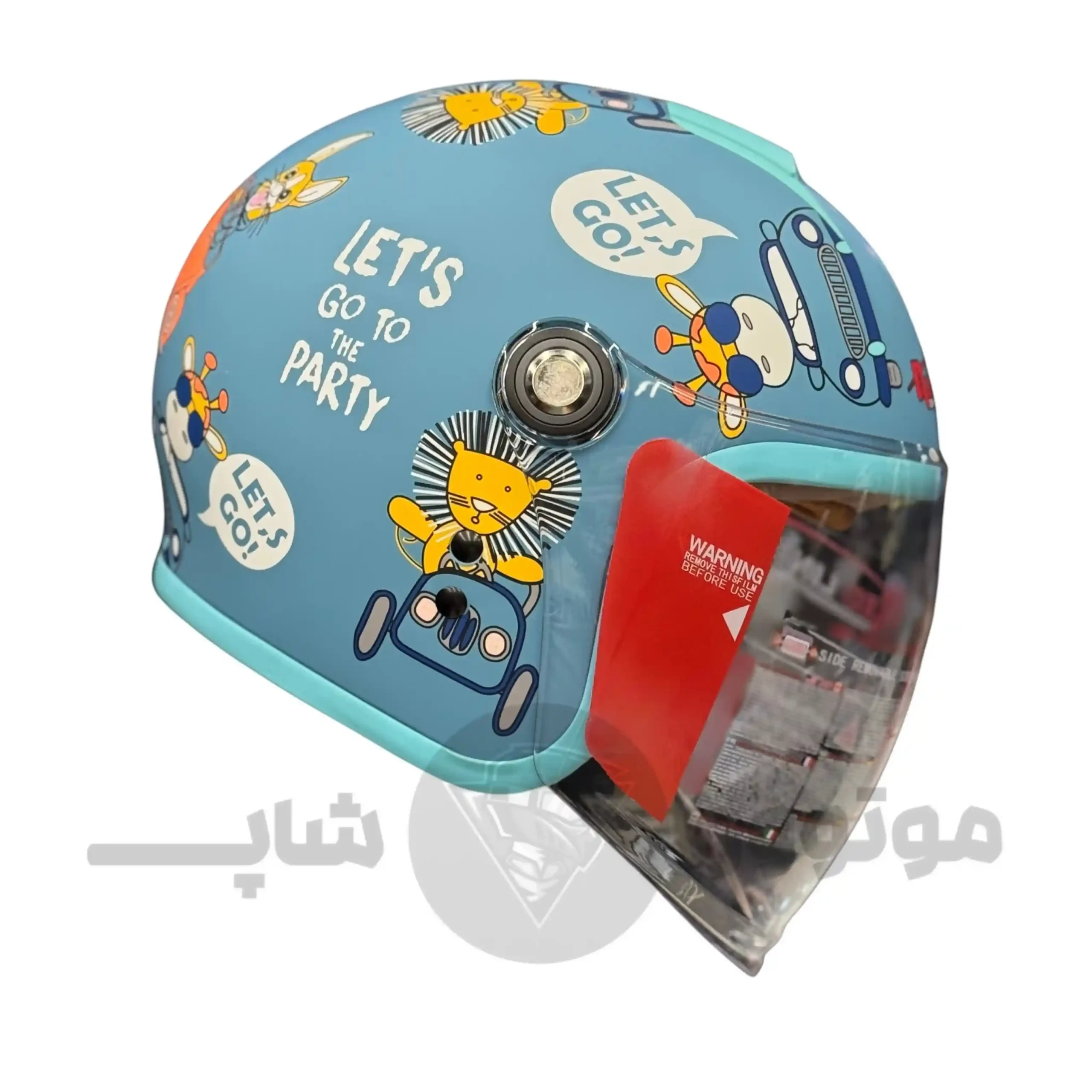helmet-without-jaw-redline-matte blue party 910-2 کلاه کاسکت بدون فک برند ردلاین مدل matte blue party 910-2