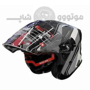 کلاه کاسکت بدون فک برند ردلاین مدل 966 مشکی طوسی