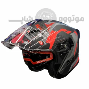 کلاه کاسکت بدون فک برند ردلاین مدل 966 مشکی قرمز