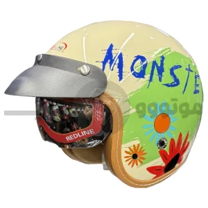 کلاه کاسکت بدون فک برند ردلاین مدل braight cream monster 936-16