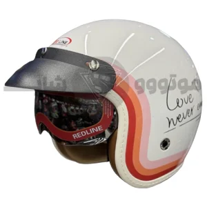 کلاه کاسکت بدون فک برند ردلاین مدل braight white long 936-13