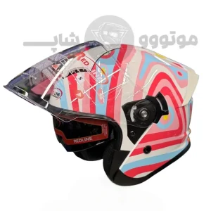 کلاه کاسکت بدون فک برند ردلاین مدل bright white candy 966-13