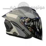 کلاه کاسکت بدون فک برند ردلاین مدل matte black grey galaxy 966-16