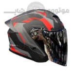کلاه کاسکت بدون فک برند ردلاین مدل matte black red 966-14