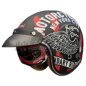 کلاه کاسکت بدون فک برند ردلاین مدل matte black fly 936 14