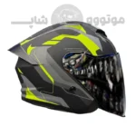 کلاه کاسکت بدون فک برند ردلاین مدل matte black flour yellow 966-15
