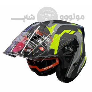 کلاه کاسکت بدون فک برند ردلاین مدل matte black flour yellow 966-15