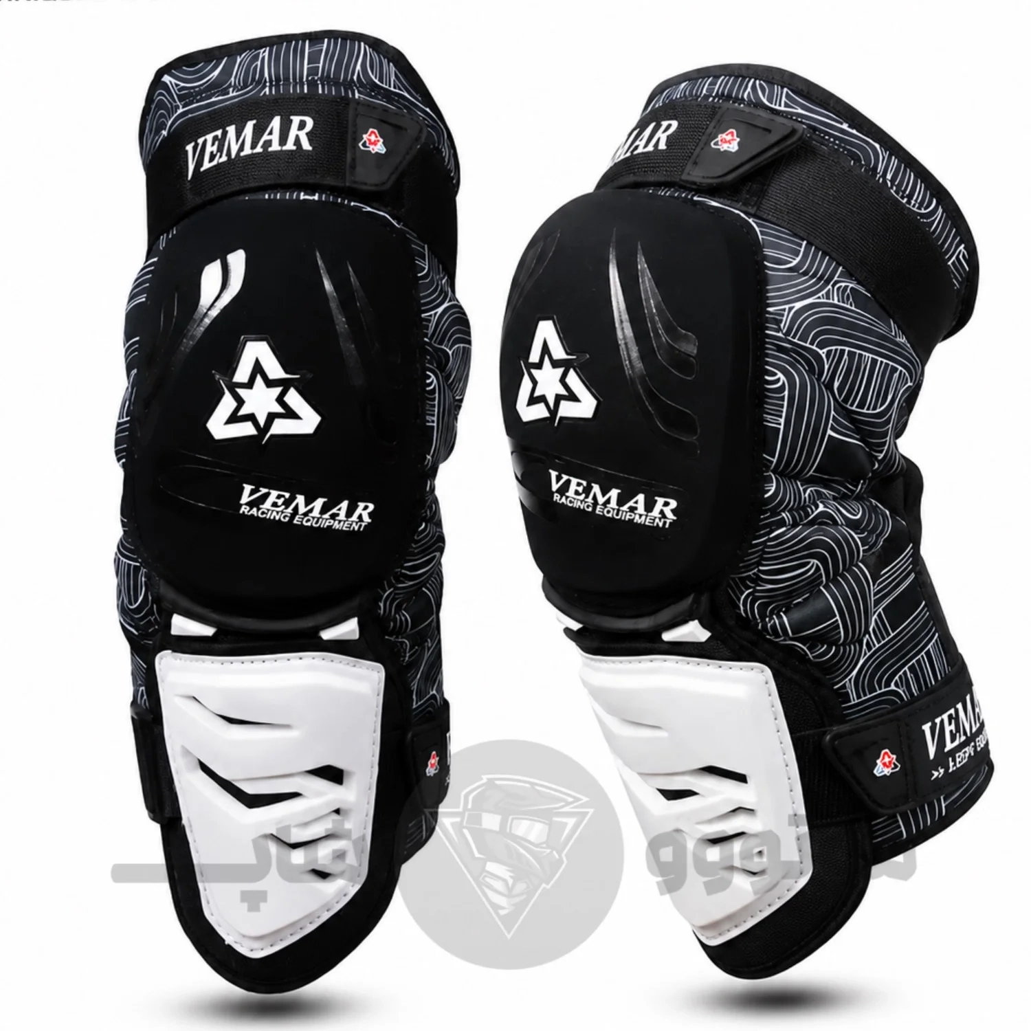 knee-brace-vemar-black-white زانو بند جورابی برند ومار مشکی سفید