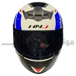 کلاه کاسکت فک ثابت برند HNJ مدل white blue f939