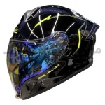 کلاه کاسکت فک ثابت فول فیس برند کایک مدل fp02 glossy black neon
