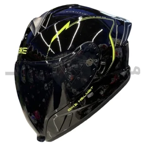 کلاه کاسکت فک ثابت فول فیس برند کایک مدل fp02 glossy black neon