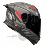 کلاه کاسکت فک ثابت برند استیل برد مدل SBH_57 matte black_ grey f8