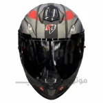 کلاه کاسکت فک ثابت برند استیل برد مدل SBH_57 matte black_ grey f8