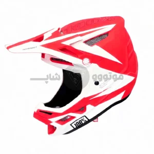 کلاه کاسکت کراسی برند 100 درصد مدل Matt red white