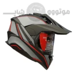 کلاه کاسکت فک ثابت ادونچری برند ردلاین مدل 760 مشکی مات طوسی