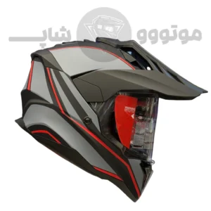 کلاه کاسکت فک ثابت ادونچری برند ردلاین مدل 760 مشکی مات طوسی