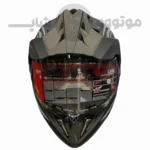 کلاه کاسکت فک ثابت ادونچری برند ردلاین مدل 760 مشکی مات خط طوسی