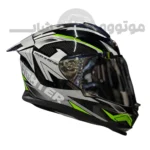 کلاه کاسکت فک ثابت برند استیل برد مدل SBH57 Green glossy gray green f7