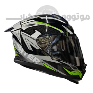 کلاه کاسکت فک ثابت برند استیل برد مدل SBH57 Green glossy gray green f7