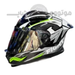 کلاه کاسکت فک ثابت برند استیل برد مدل SBH57 Green glossy gray green f7