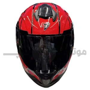 کلاه کاسکت فک ثابت برند استیل برد مدل SBH_57 glossy black-red f4