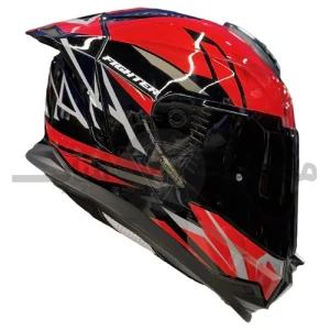کلاه کاسکت فک ثابت برند استیل برد مدل SBH_57 glossy black-red f4