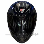 کلاه کاسکت فک ثابت برند استیل برد مدل SBH_57 glossy black_blue f1