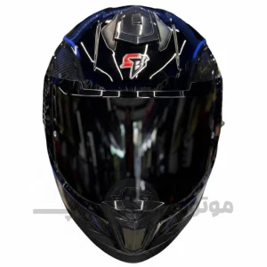 کلاه کاسکت فک ثابت برند استیل برد مدل SBH_57 glossy black_blue f1