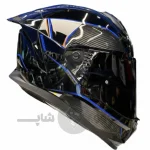 کلاه کاسکت فک ثابت برند استیل برد مدل SBH_57 glossy black_blue f1