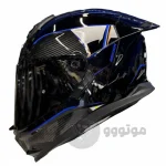 کلاه کاسکت فک ثابت برند استیل برد مدل SBH_57 glossy black_blue f1