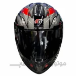 کلاه کاسکت فک ثابت برند استیل برد مدل SBH_57 glossy black- grey f8