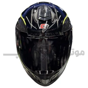 کلاه کاسکت فک ثابت برند استیل برد مدل SBH_57 glossy black-neon f1