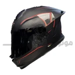کلاه کاسکت فک ثابت برند استیل برد مدل SBH_57 matte black-red f1