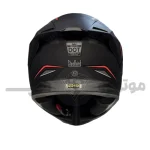 کلاه کاسکت فک ثابت برند استیل برد مدل SBH_57 matte black-red f1