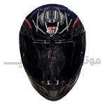 کلاه کاسکت فک ثابت برند استیل برد مدل SBH_57 glossy black-red f1