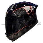 کلاه کاسکت فک ثابت برند استیل برد مدل SBH_57 glossy black-red f1