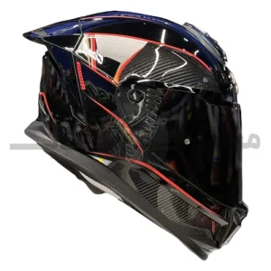 کلاه کاسکت فک ثابت برند استیل برد مدل SBH_57 glossy black-red f1