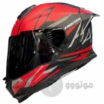 کلاه کاسکت فک ثابت برند استیل برد مدل SBH_57 matte black-red f4