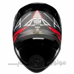 کلاه کاسکت فک ثابت برند استیل برد مدل SBH_57 matte black-red f4