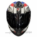 کلاه کاسکت فک ثابت برند استیل برد مدل SBH_57 matte black-white f8