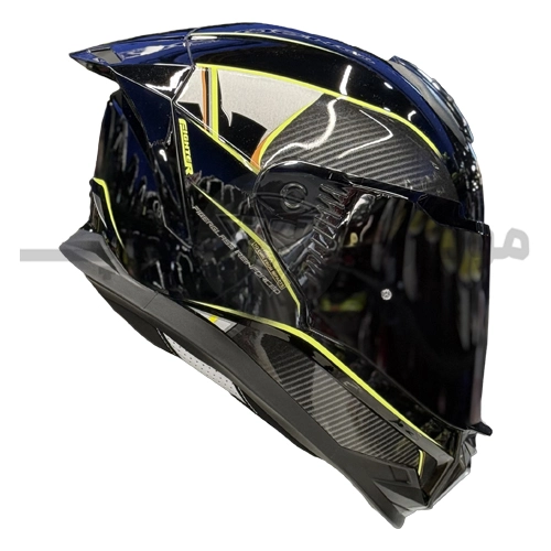 helmet-fixed-jaw-steelbird-sbh_57glossy black-neon f1 کلاه کاسکت فک ثابت برند استیل برد مدل SBH_57 glossy black-neon f1